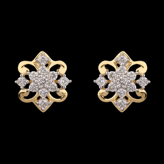 14K Yellow Gold Diamond Earrings - 0.33ct SI-GH