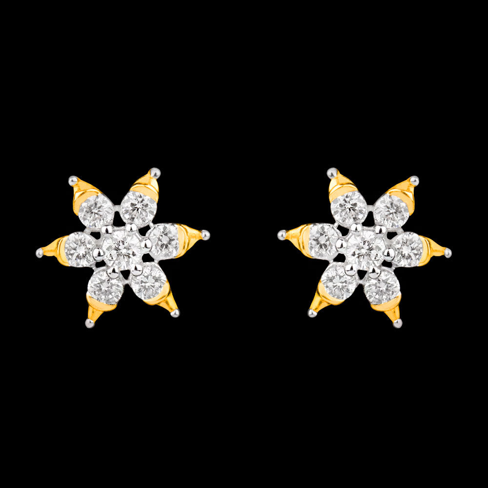 14K Yellow Gold Diamond Earrings - 0.22ct SI-GH