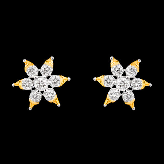 14K Yellow Gold Diamond Earrings - 0.22ct SI-GH