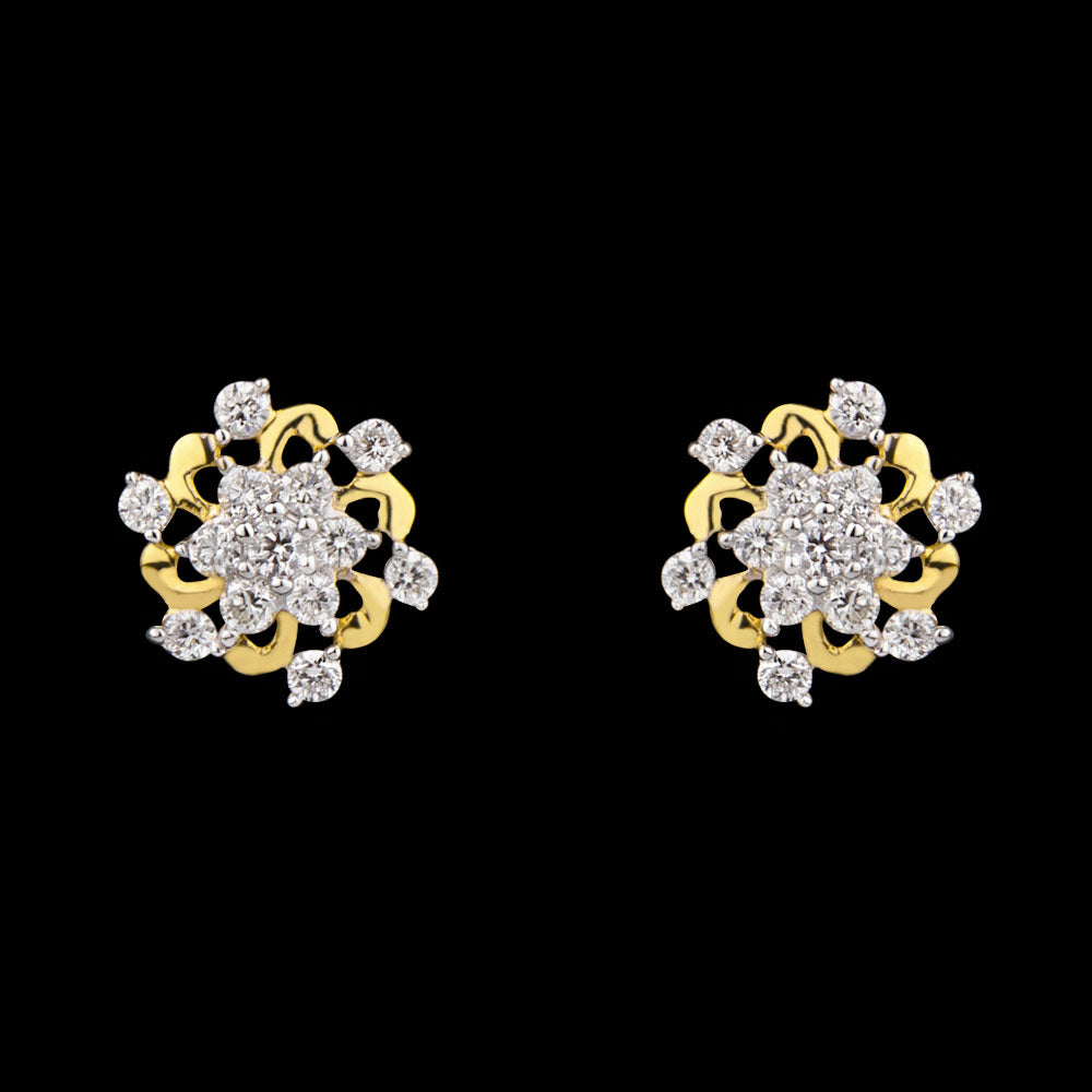 14K Yellow Gold Diamond Earrings - 0.28ct SI-GH
