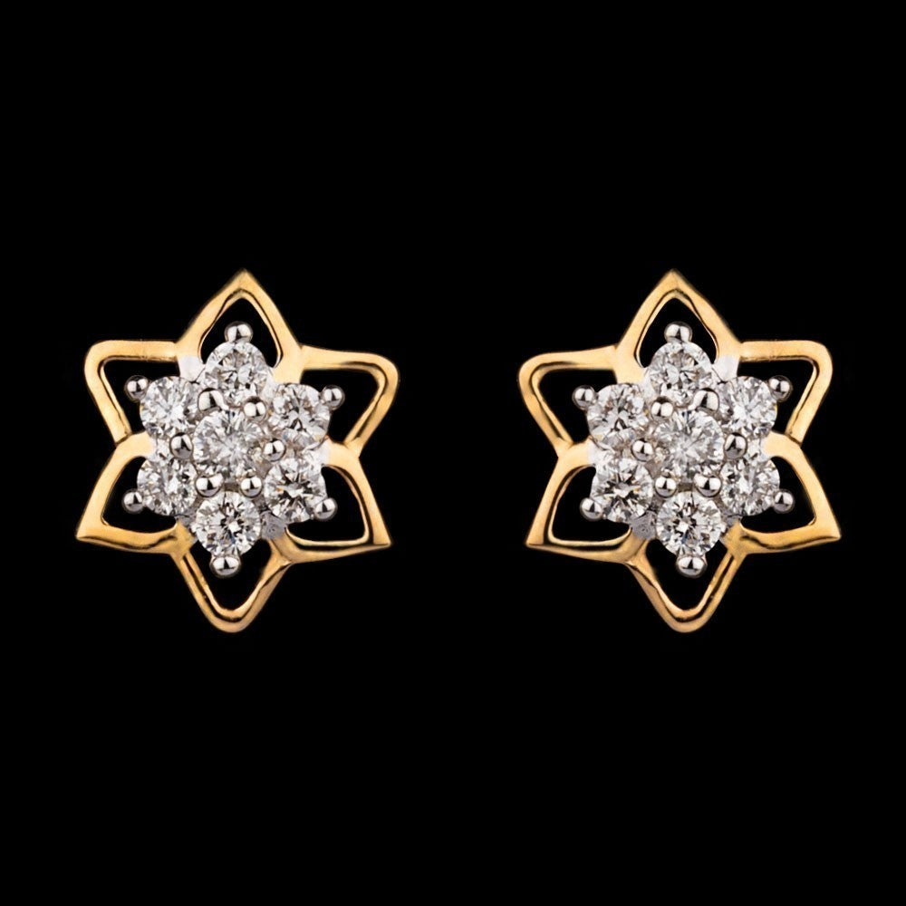 14K Yellow Gold Diamond Earrings - 0.16ct SI-GH