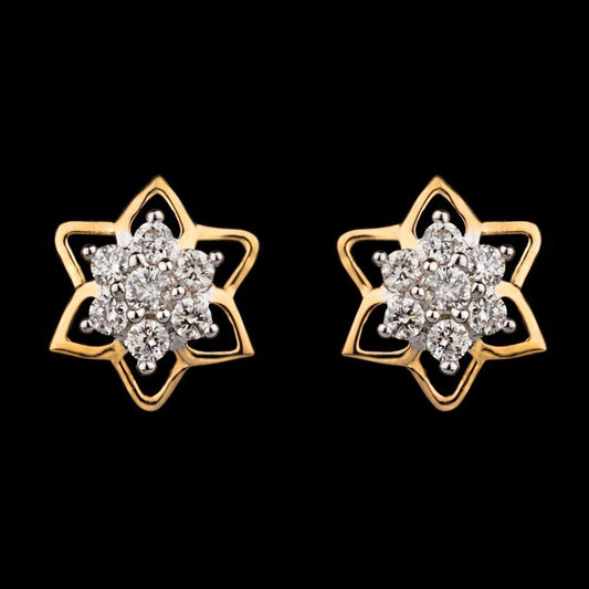 14K Yellow Gold Diamond Earrings - 0.16ct SI-GH