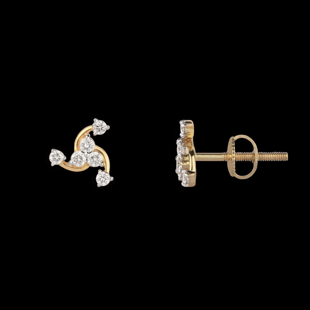 14K Yellow Gold Diamond Earrings - 0.23ct SI-GH