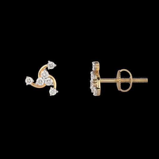14K Yellow Gold Diamond Earrings - 0.23ct SI-GH