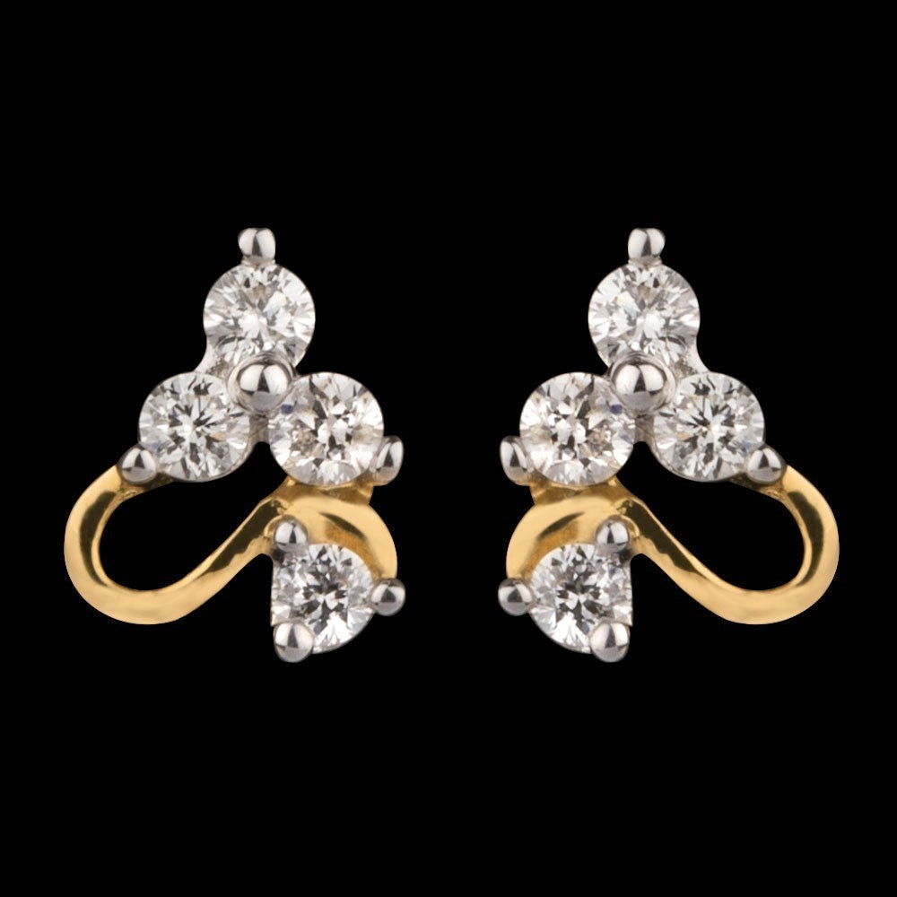 14K Yellow Gold Diamond Earrings - 0.15ct SI-GH