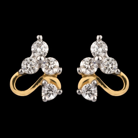 14K Yellow Gold Diamond Earrings - 0.15ct SI-GH