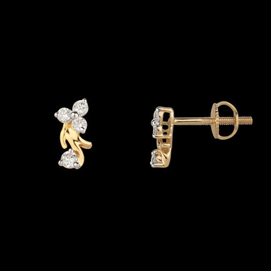 18K Rose Gold Diamond Earrings - 0.134ct VVS-VS-IJ