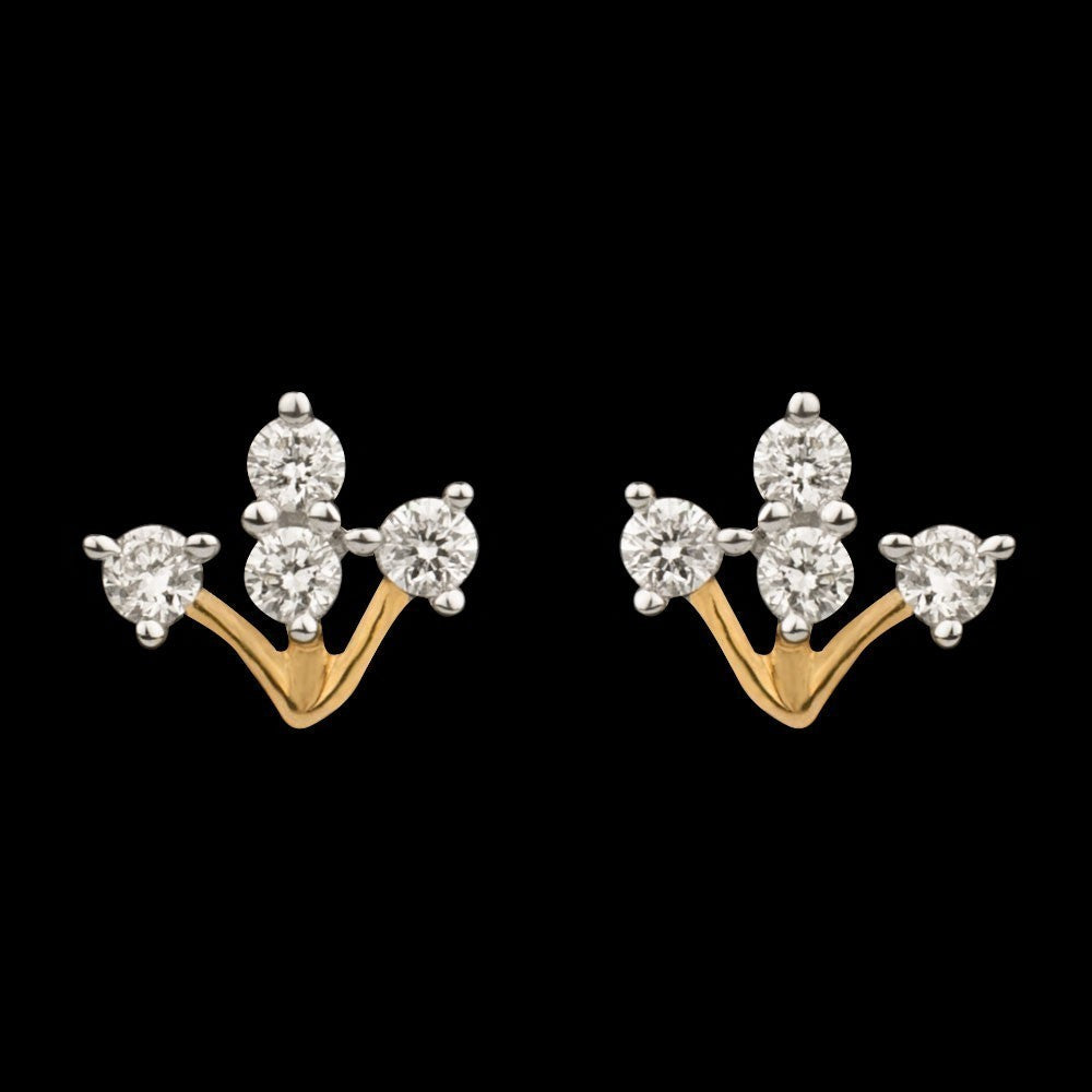 18K Yellow Gold Diamond Earrings - 0.189ct SI-GH