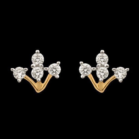 18K Yellow Gold Diamond Earrings - 0.189ct SI-GH