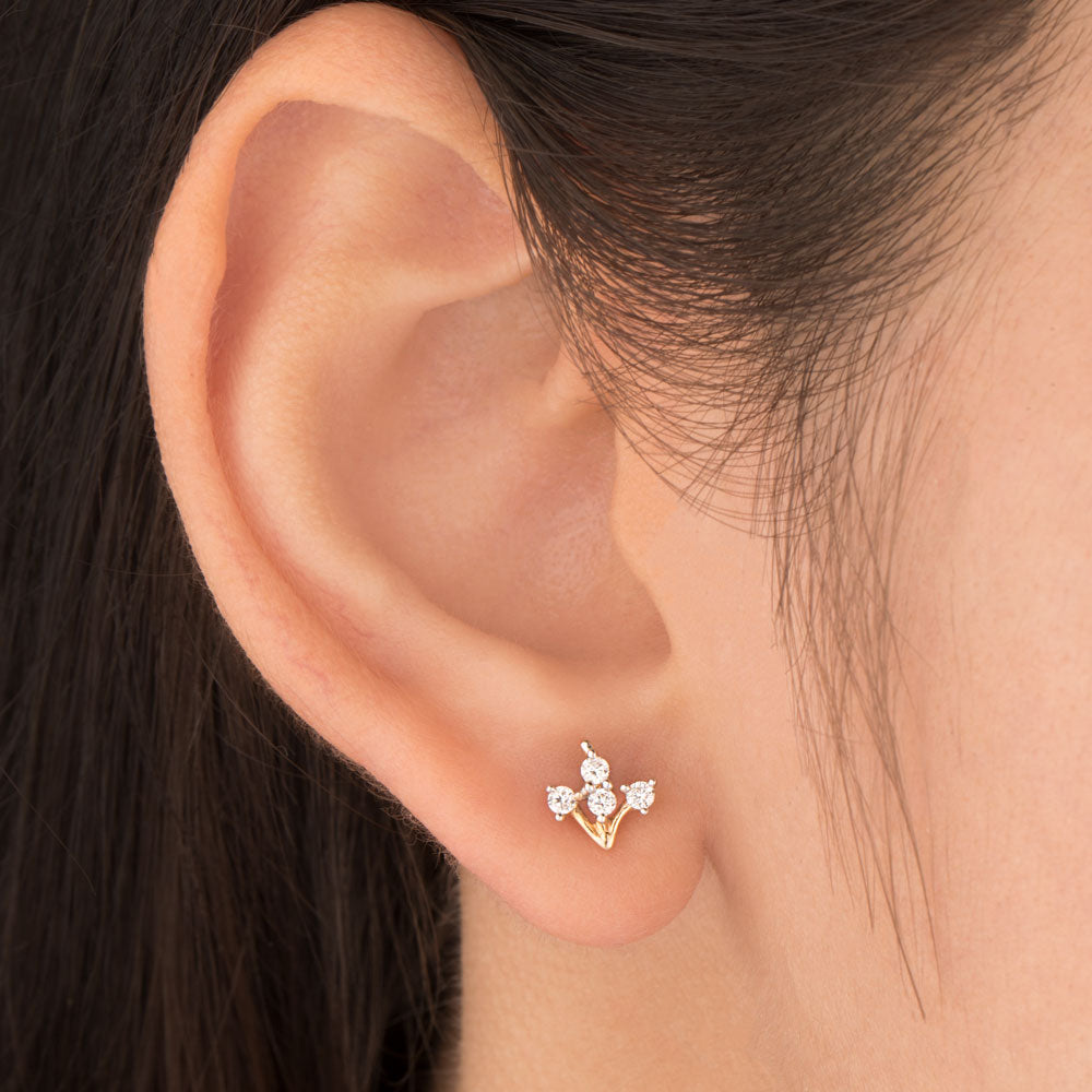 18K Yellow Gold Diamond Earrings - 0.189ct SI-GH