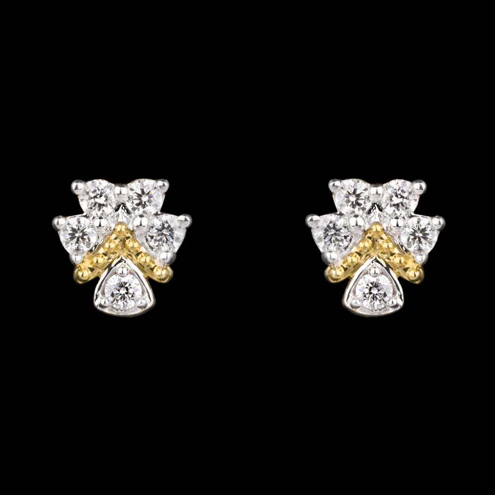 14K Yellow Gold Diamond Earrings - 0.22ct SI-GH