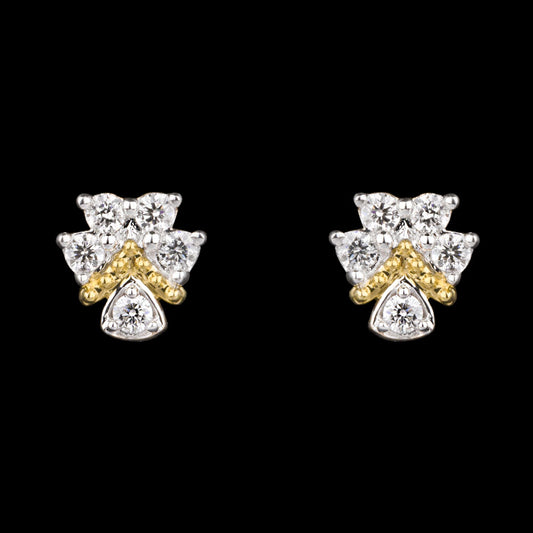 14K Yellow Gold Diamond Earrings - 0.22ct SI-GH