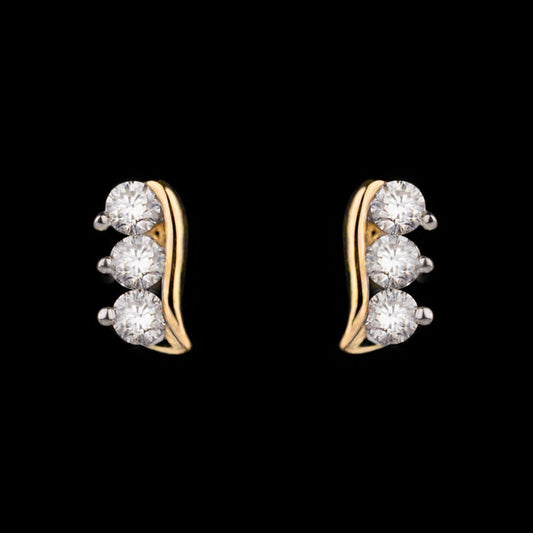 14K Yellow Gold Diamond Earrings - 0.13ct SI-GH