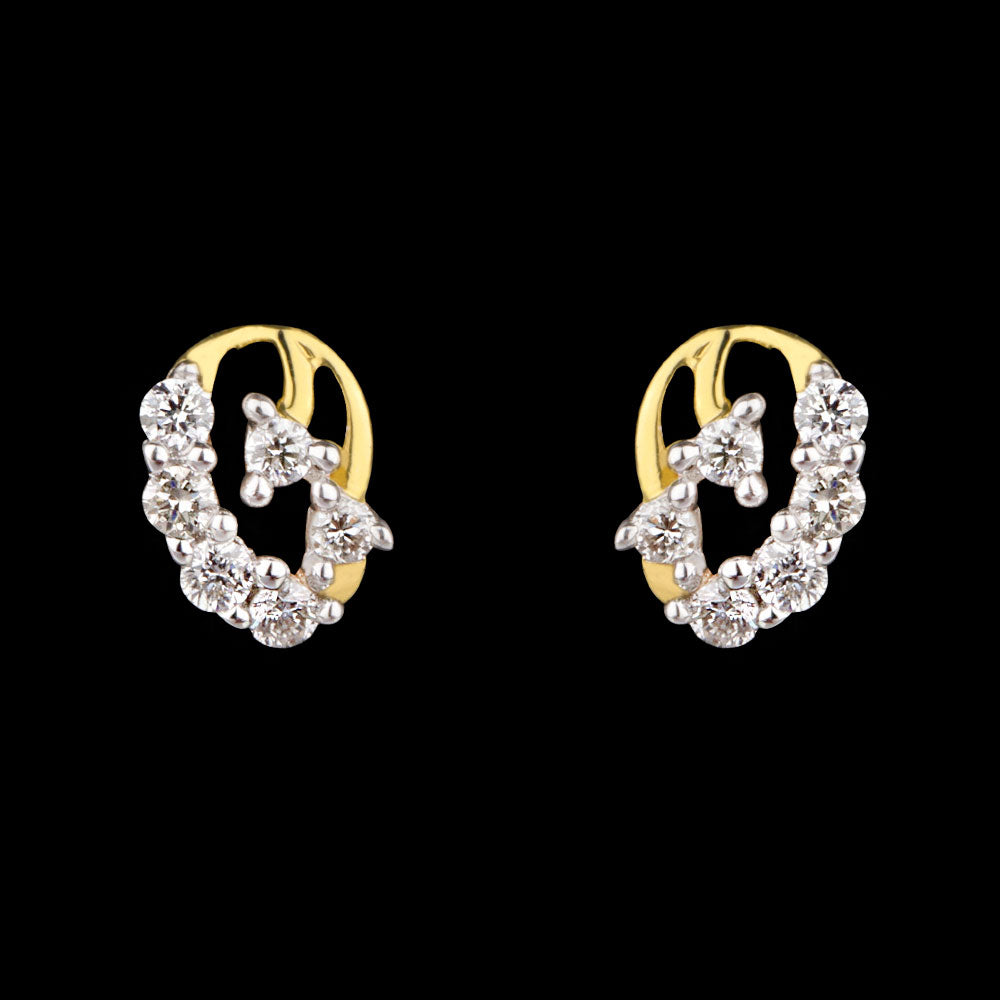 14K Yellow Gold Diamond Earrings - 0.14ct VS-SI-GH