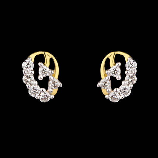 14K Yellow Gold Diamond Earrings - 0.14ct VS-SI-GH