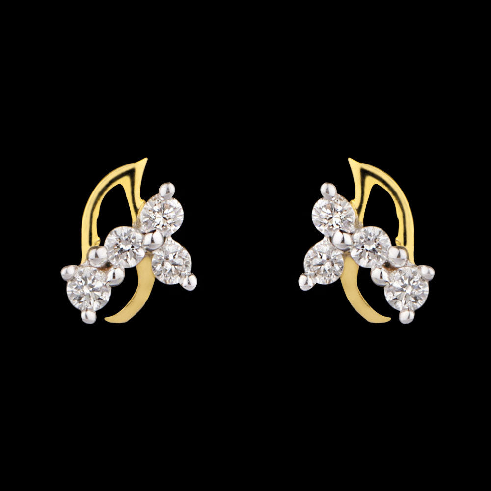 14K Yellow Gold Diamond Earrings - 0.1ct SI-GH