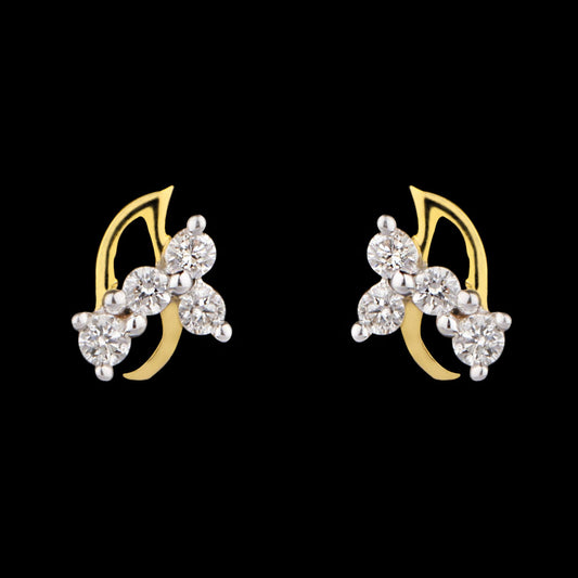 14K Yellow Gold Diamond Earrings - 0.1ct SI-GH