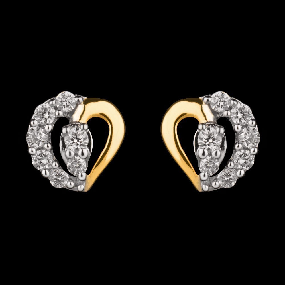 14K Yellow Gold Diamond Earrings - 0.2ct SI-GH