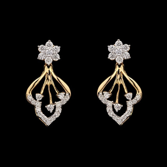 14K Yellow Gold Diamond Earrings - 0.39ct SI-IJ