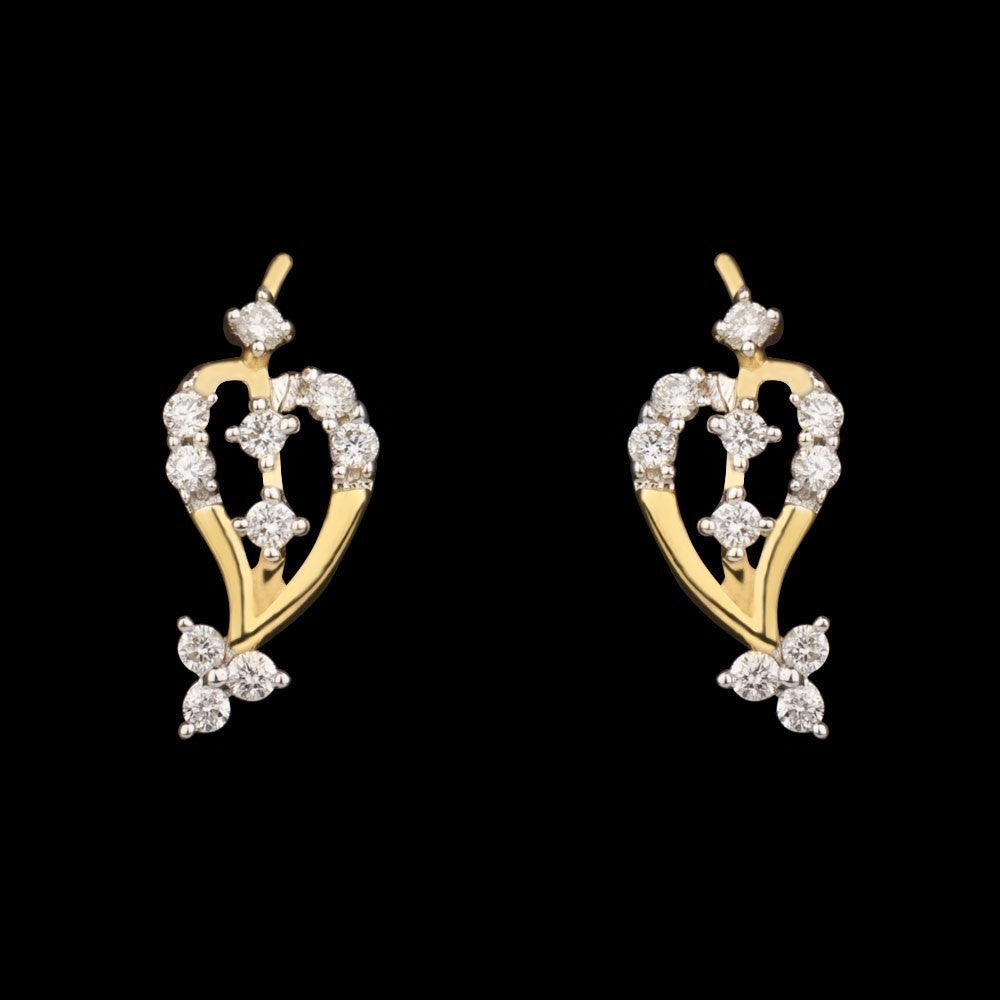 14K Yellow Gold Diamond Earrings - 0.21ct VS-SI-GH