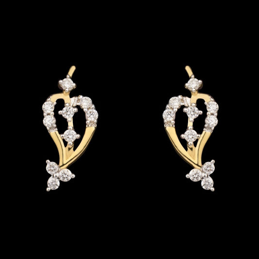 14K Yellow Gold Diamond Earrings - 0.21ct VS-SI-GH