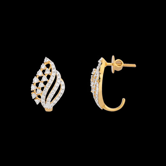 18K Yellow Gold Diamond Earrings - 0.738ct VVS-EF
