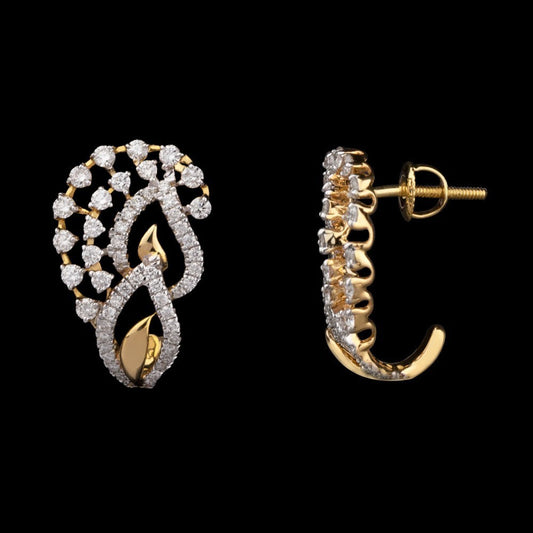 14K Yellow Gold Diamond Earrings - 0.73ct SI-GH
