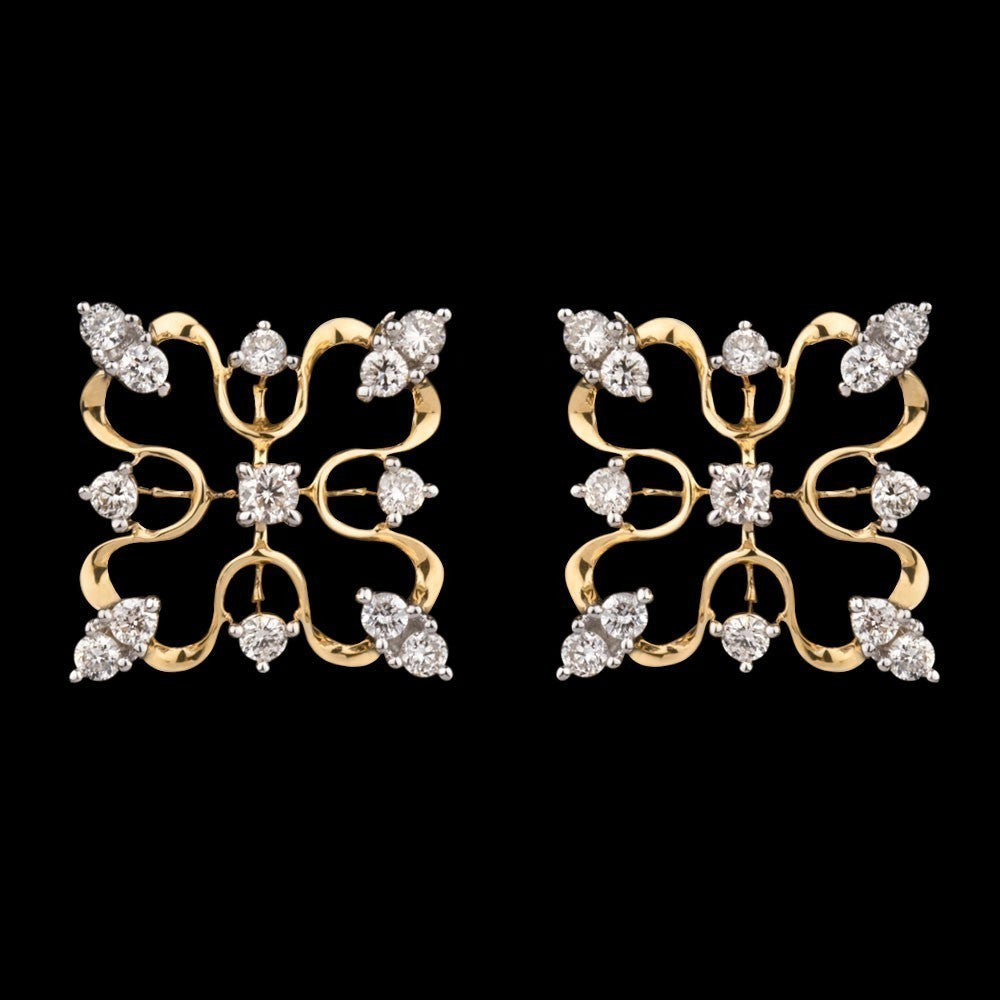 14K Yellow Gold Diamond Earrings - 0.35ct SI-GH