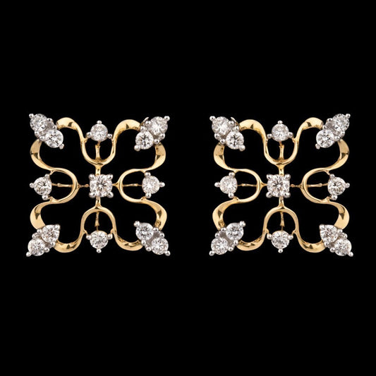14K Yellow Gold Diamond Earrings - 0.35ct SI-GH