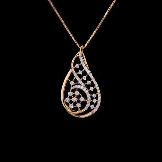 14K Yellow Gold Diamond Pendant - 0.46ct VS-GH