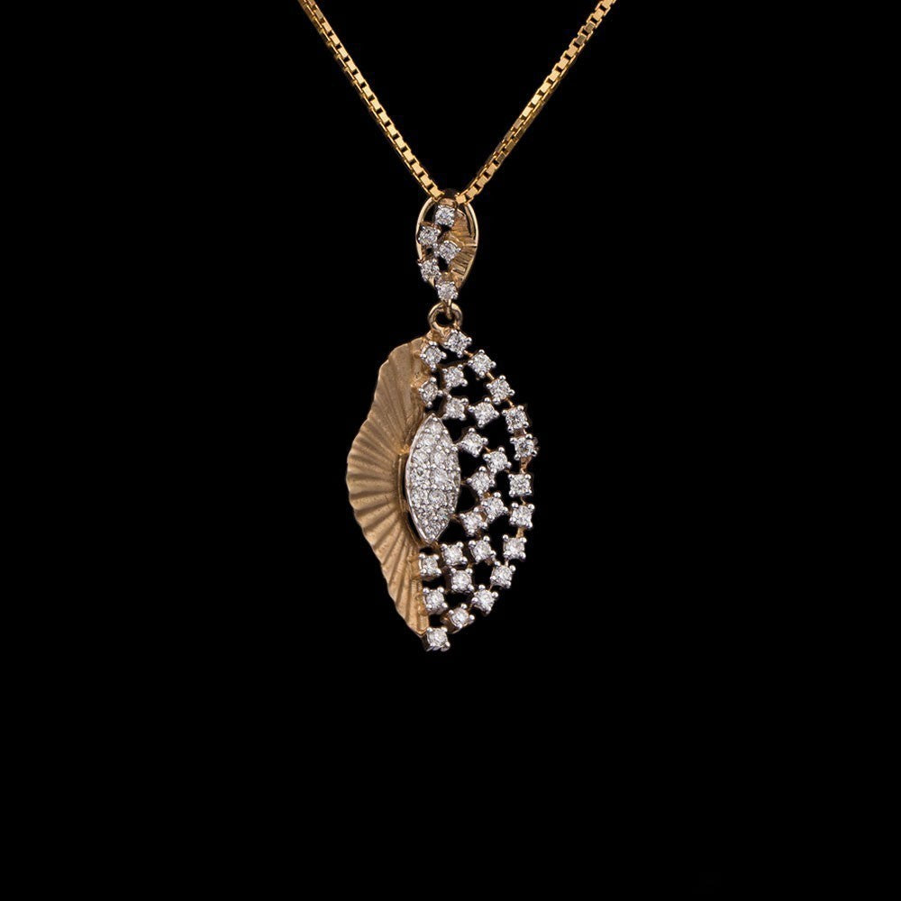 14K Yellow Gold Diamond Pendant - 0.41ct SI-IJ