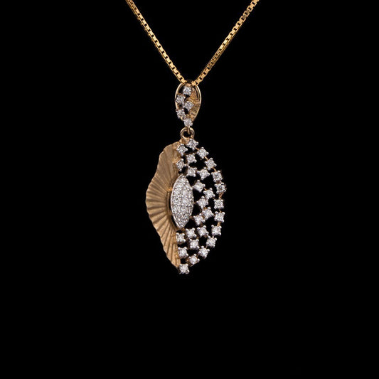 14K Yellow Gold Diamond Pendant - 0.41ct SI-IJ