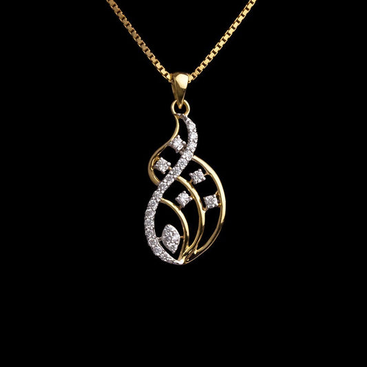14K Yellow Gold Diamond Pendant - 0.21ct VS-GH