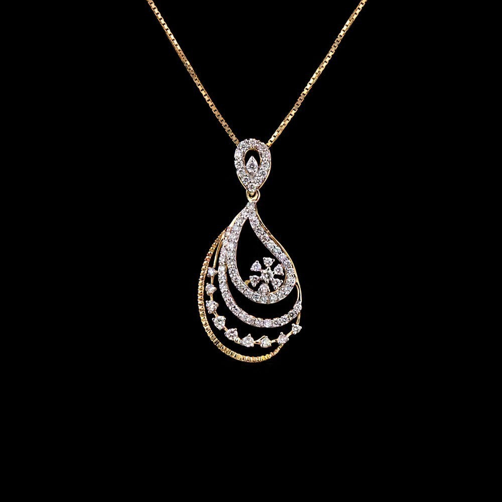 14K Yellow Gold Diamond Pendant - 0.52ct SI-GH