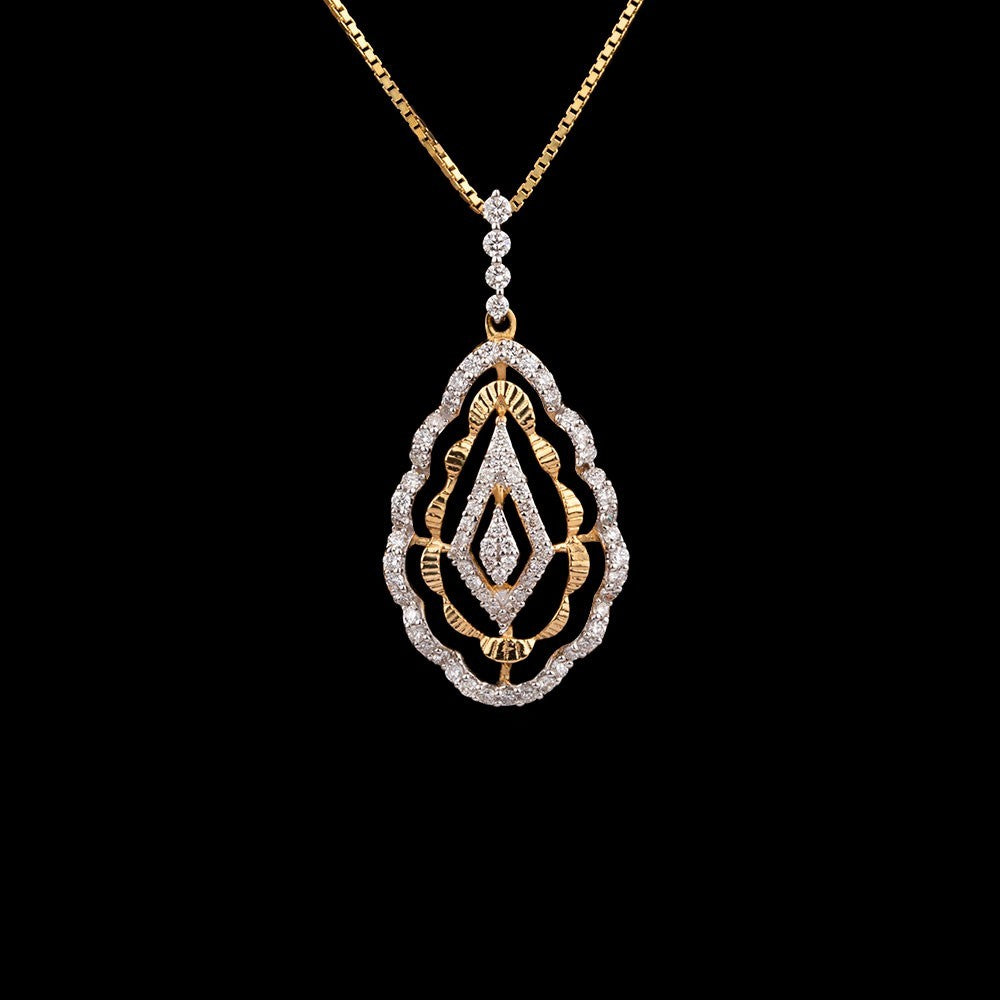 14K Yellow Gold Diamond Pendant - 0.33ct SI-GH