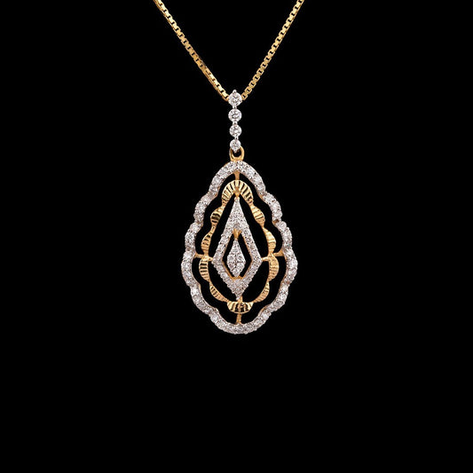 14K Yellow Gold Diamond Pendant - 0.33ct SI-GH