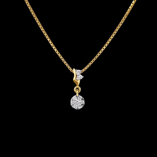 14K Yellow Gold Diamond Pendant - 0.13ct SI-GH