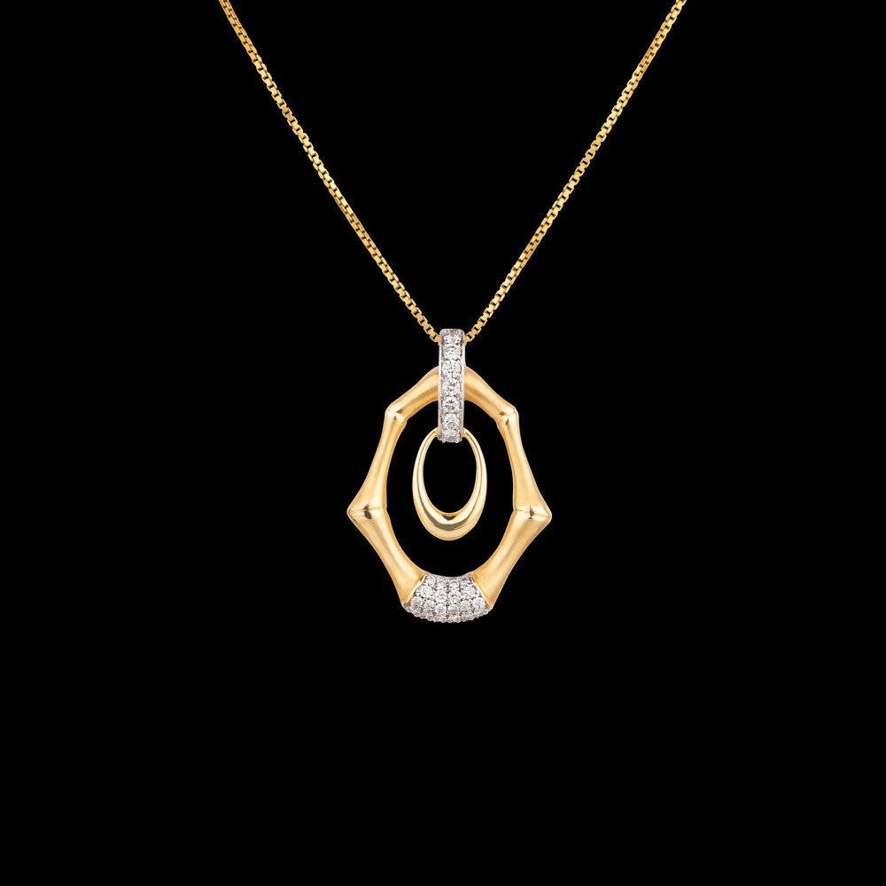 14K Yellow Gold Diamond Pendant - 0.36ct SI-IJ