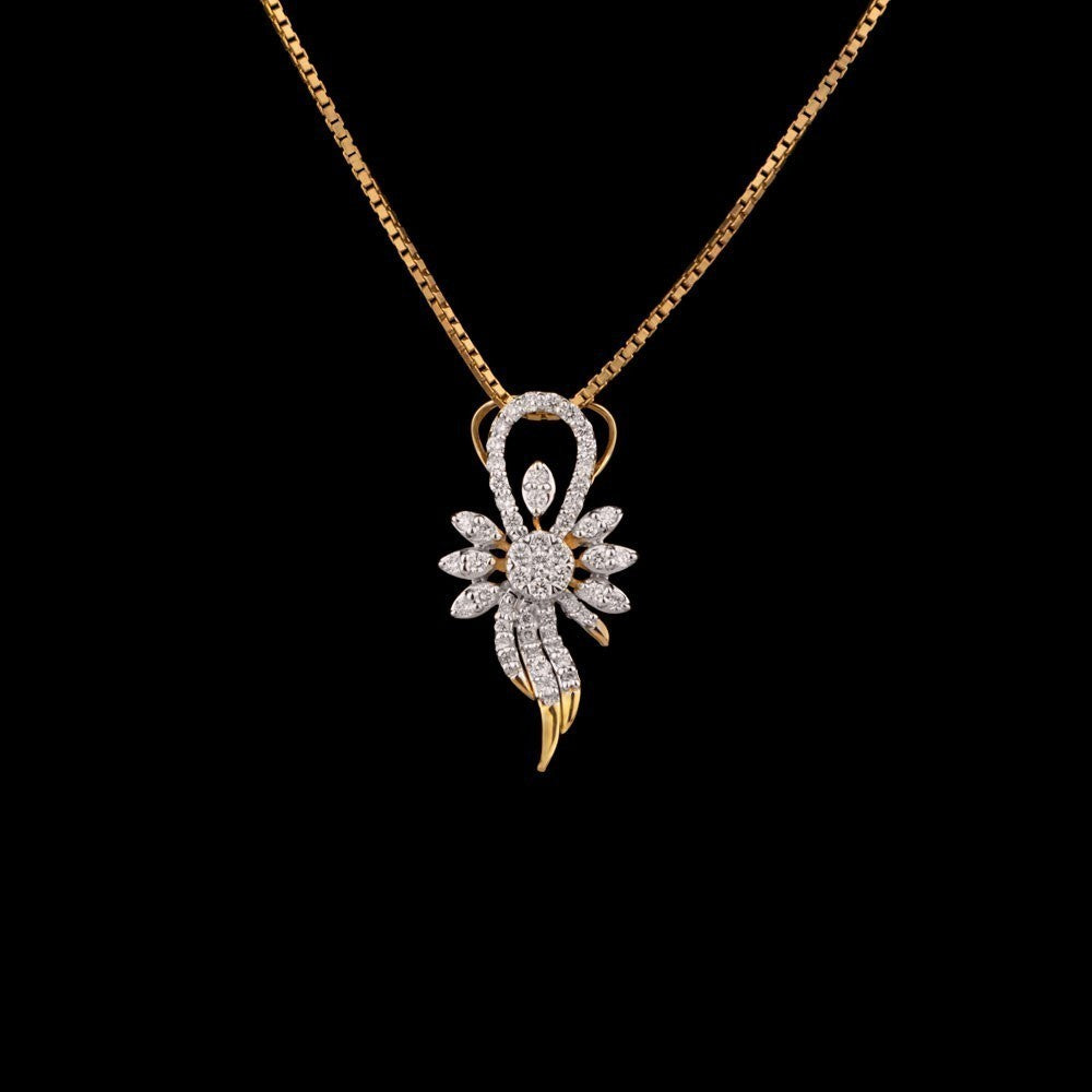 14K Yellow Gold Diamond Pendant - 0.27ct SI-GH