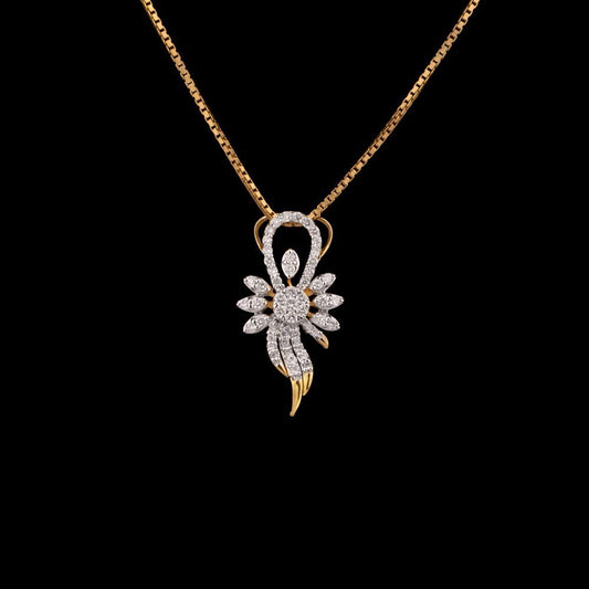14K Yellow Gold Diamond Pendant - 0.27ct SI-GH