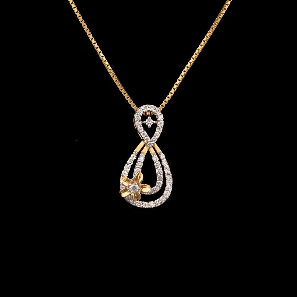 14K Yellow Gold Diamond Pendant - 0.38ct SI-GH