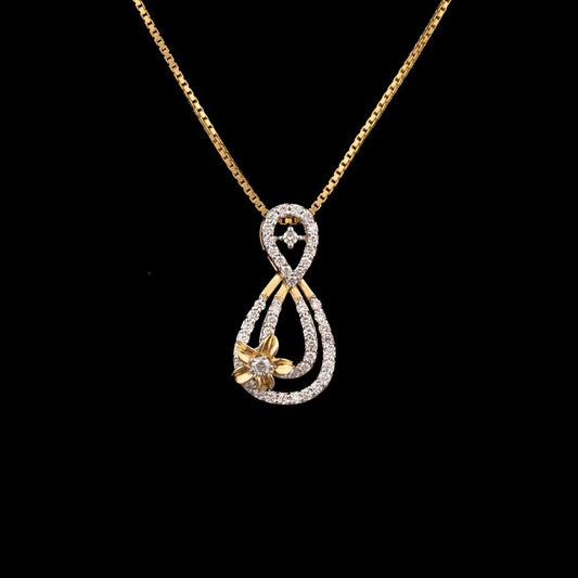 14K Yellow Gold Diamond Pendant - 0.38ct SI-GH
