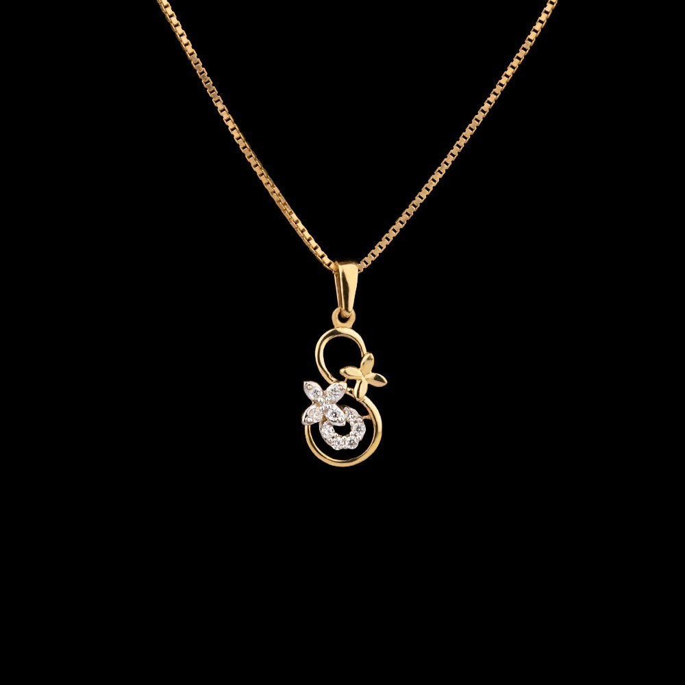 14K Yellow Gold Diamond Pendant - 0.08ct SI-GH