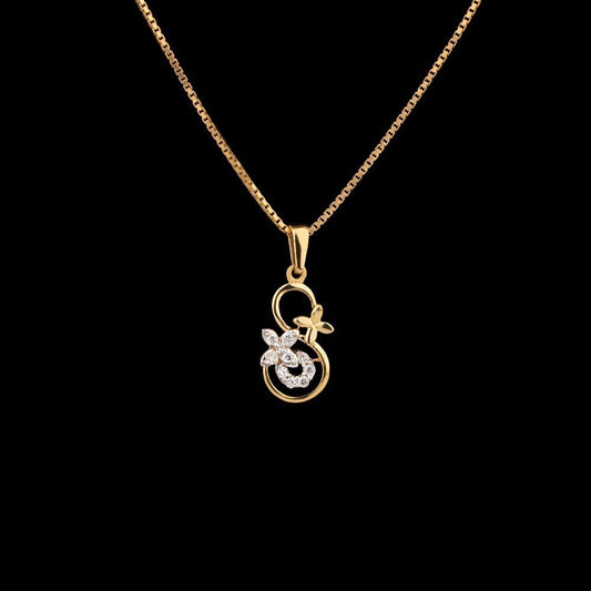 14K Yellow Gold Diamond Pendant - 0.08ct SI-GH