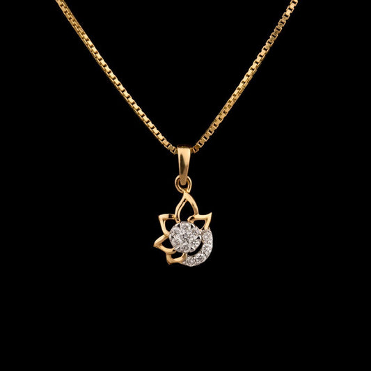 14K Yellow Gold Diamond Pendant - 0.12ct SI-GH