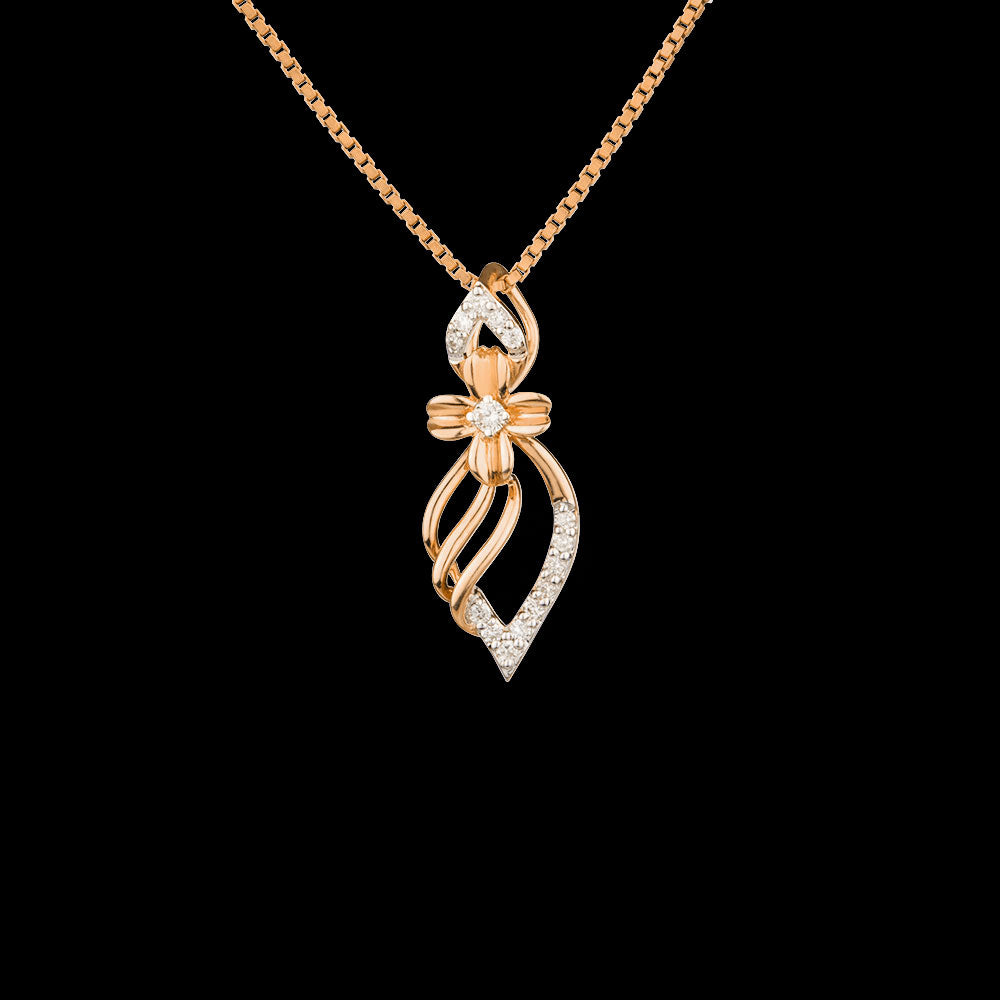 14K Yellow Gold Diamond Pendant - 0.11ct SI-GH