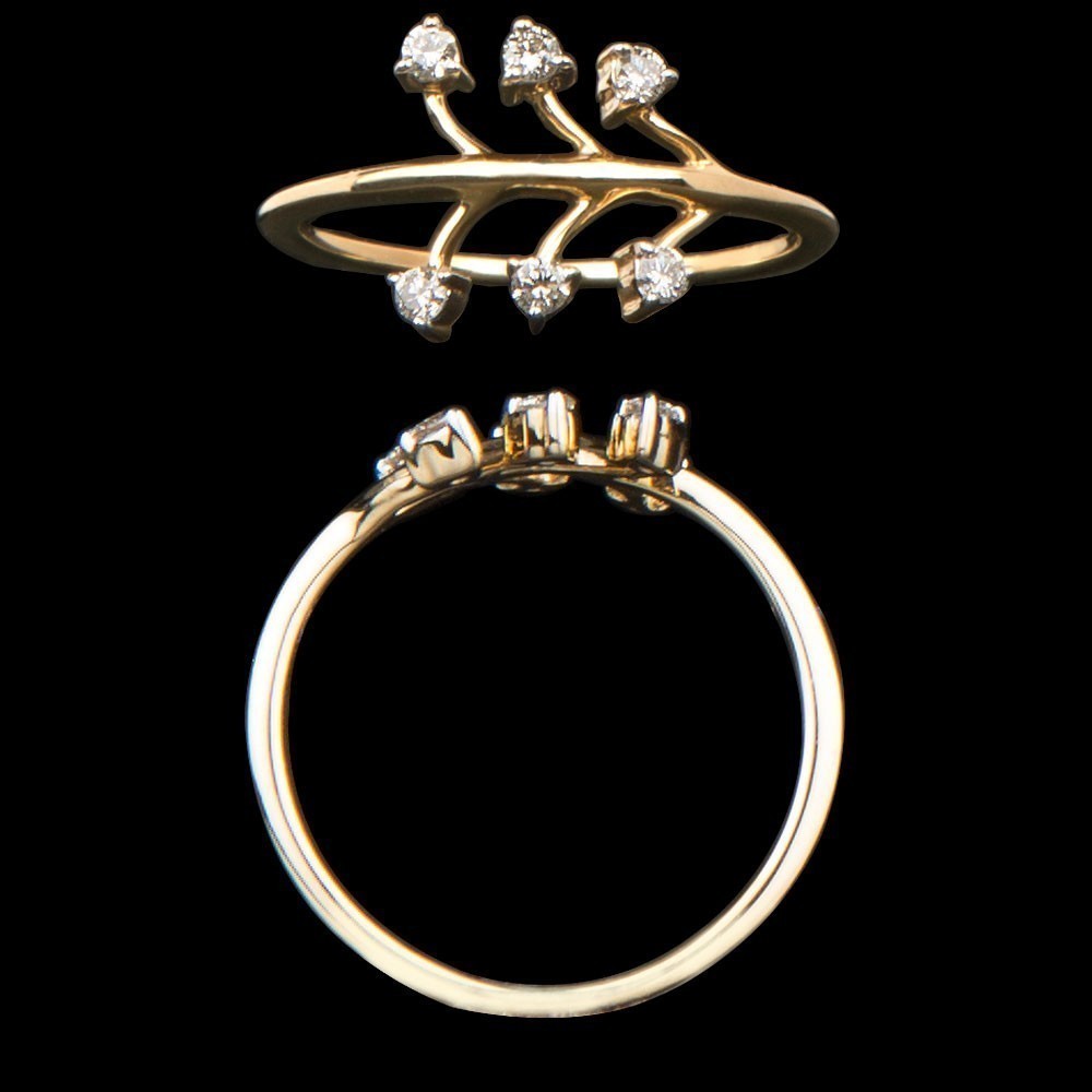 14K Yellow Gold Diamond Ring - 0.13ct SI-IJ