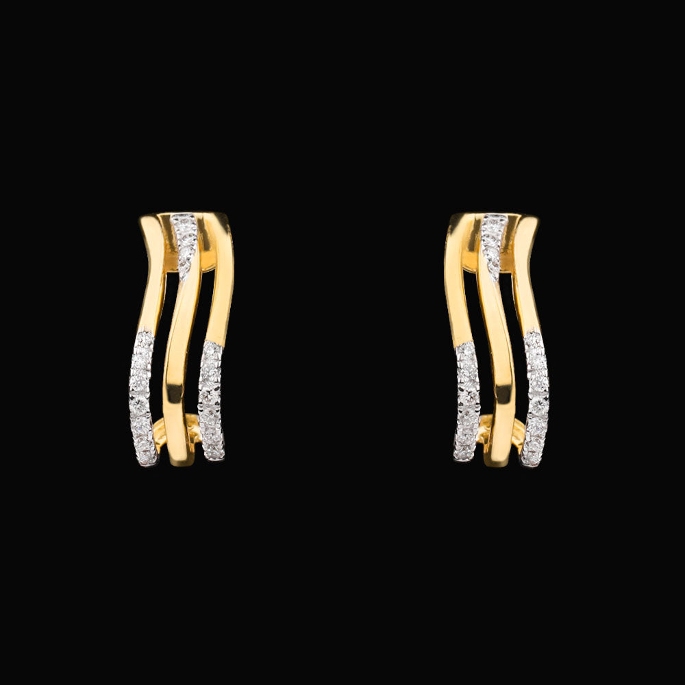 14K Yellow Gold Diamond Earrings - 0.19ct SI-IJ