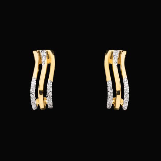 14K Yellow Gold Diamond Earrings - 0.19ct SI-IJ