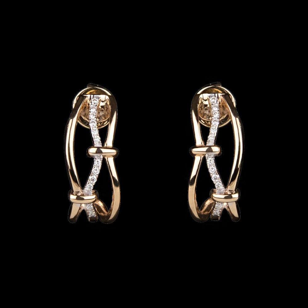 14K Rose Gold Diamond Earrings - 0.08ct SI-IJ